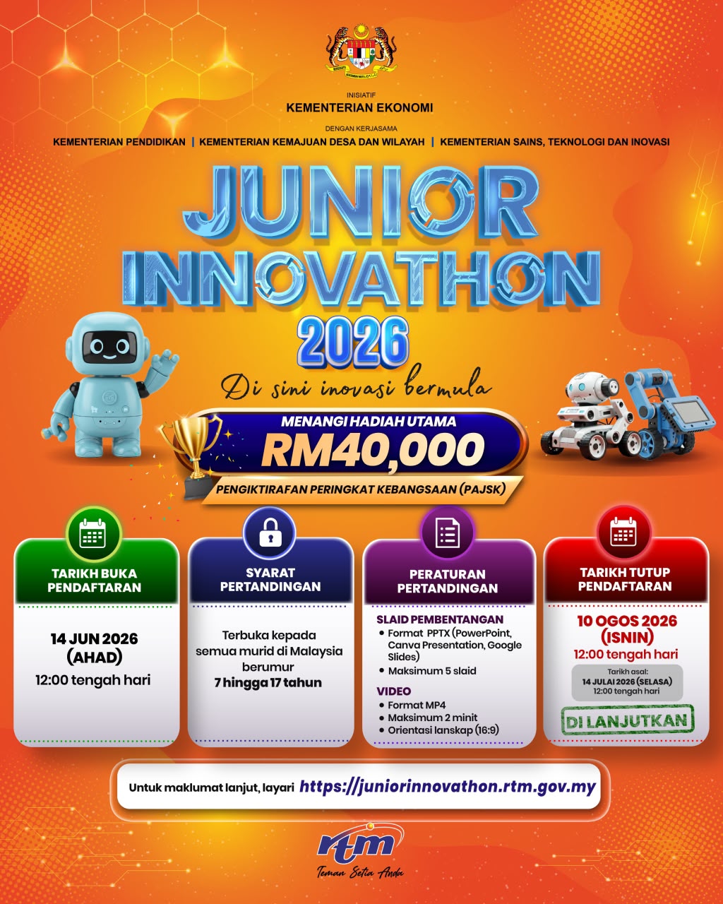 Poster pendaftaran Junior Innovathon 2026